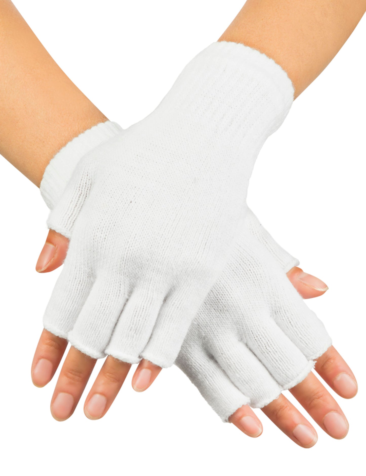 Mitaines courtes pour adulte blanches