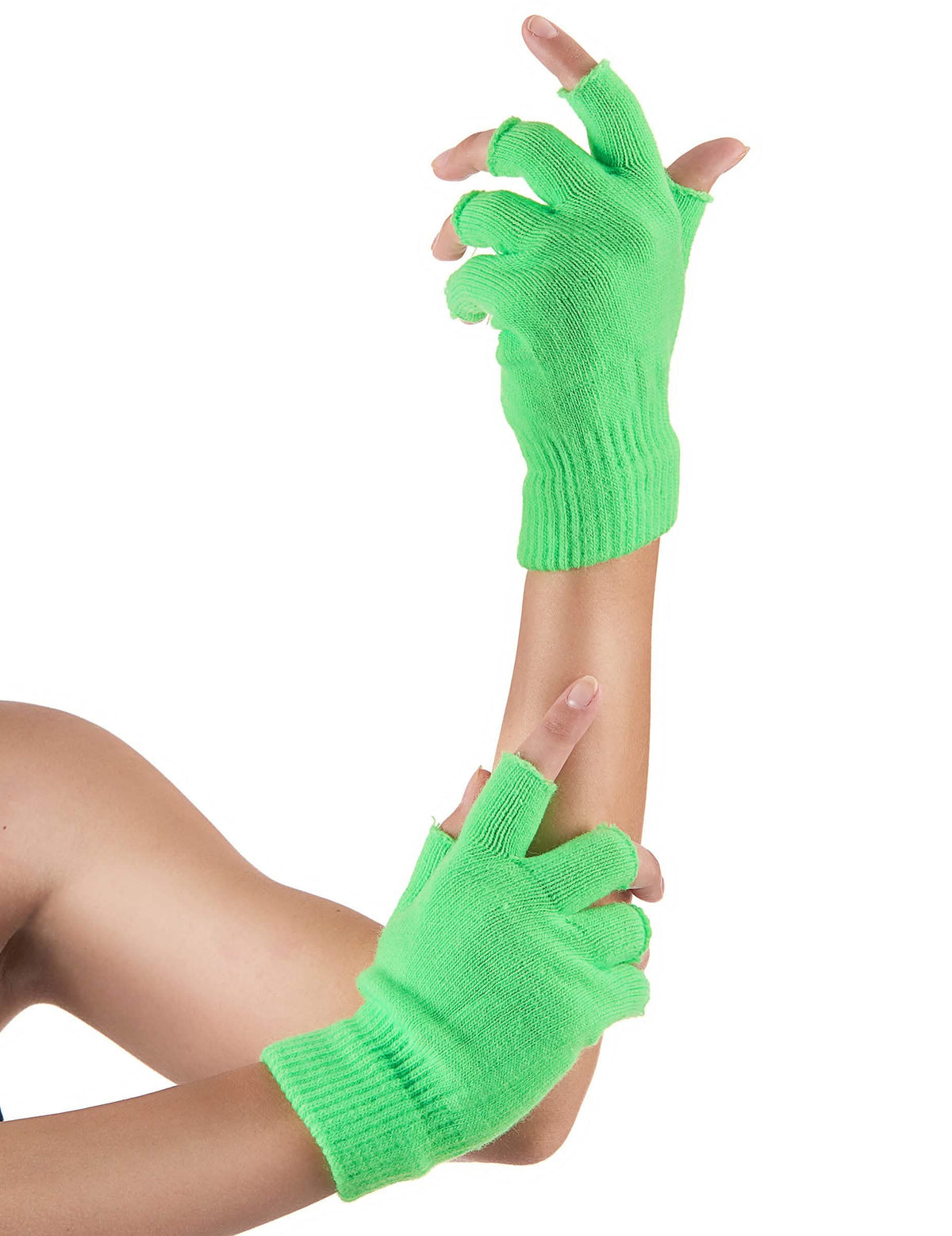 Mitaines curtas para adulto verde fluo