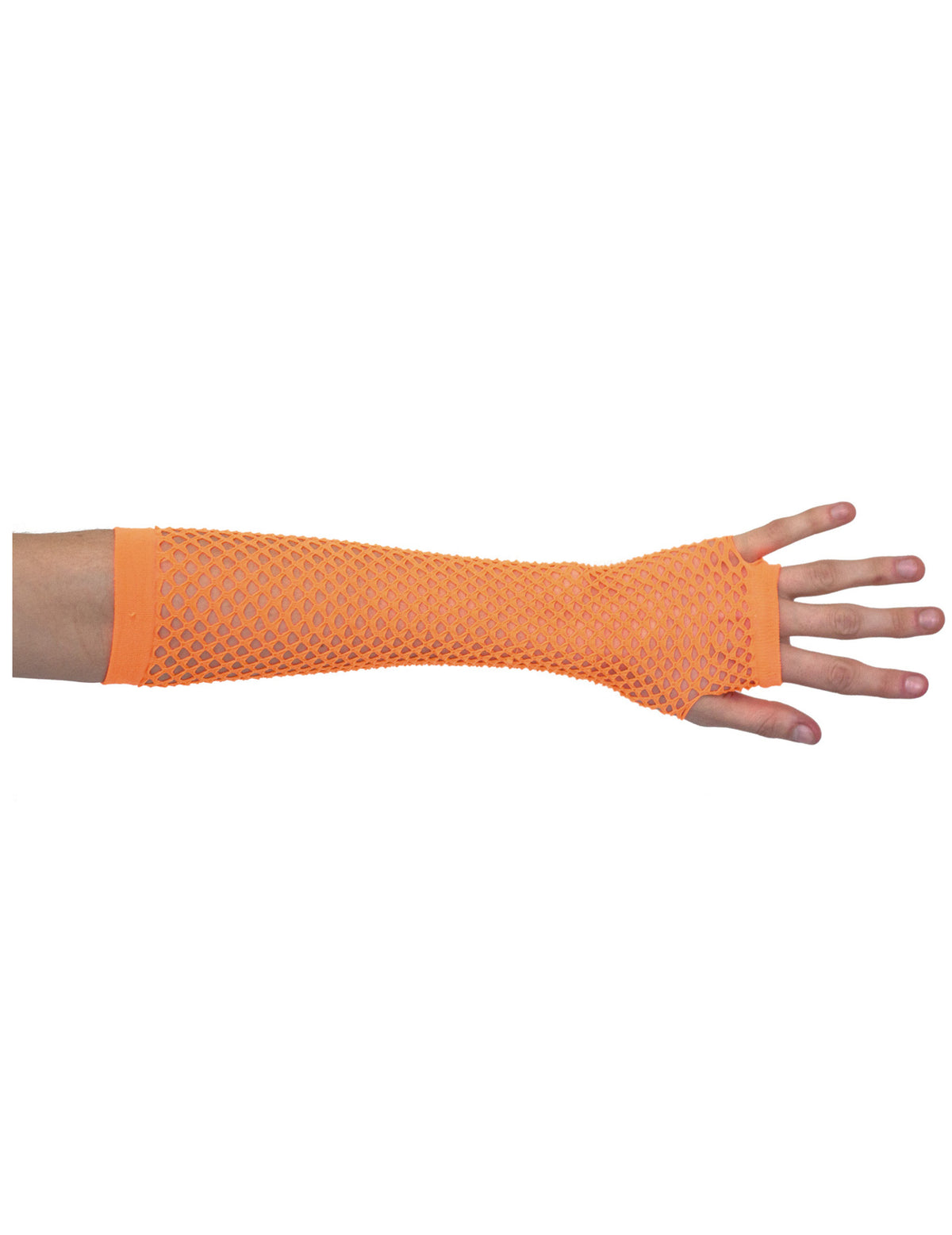 Mitaines longues résille pour adulte orange