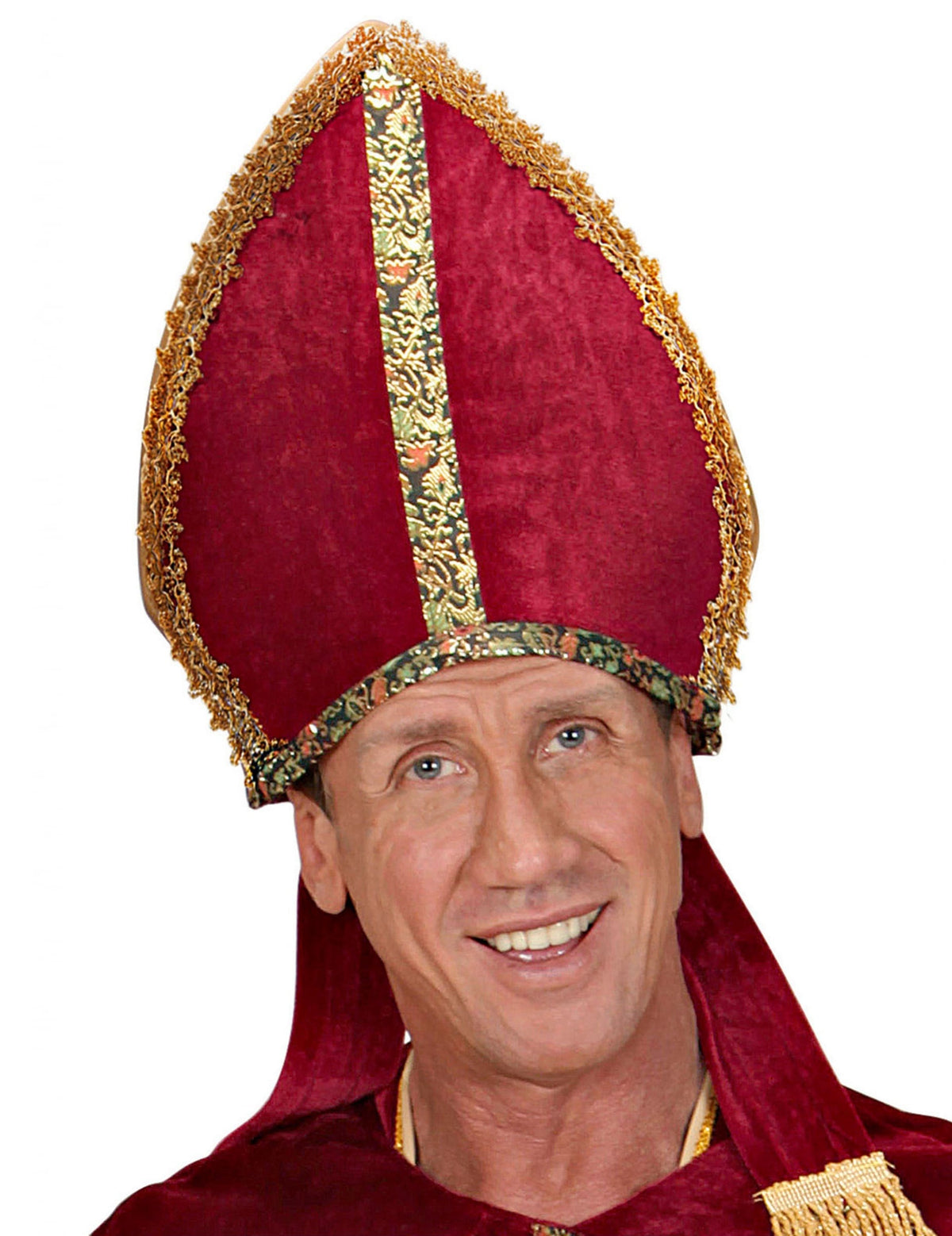Vue de face de la Mitre Saint Nicolas pour adulte