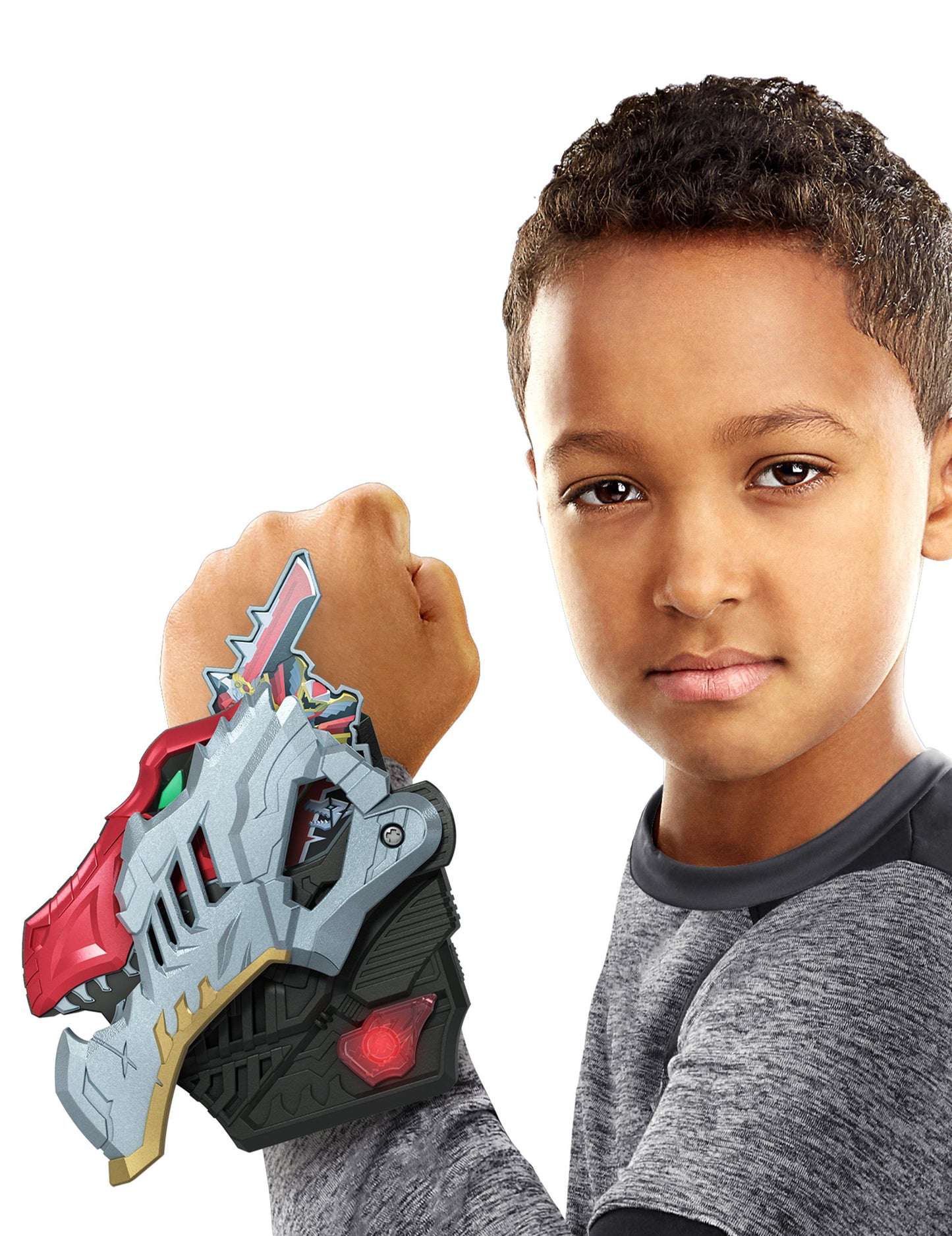 Morpher Power Rangers Dino Fury pour enfant gris et rouge