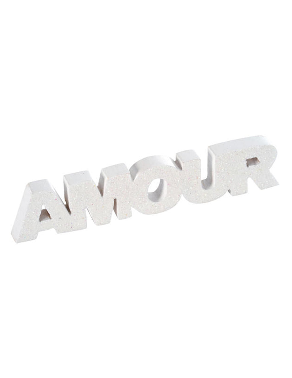 Mot en bois amour pour mariage blanc pailleté