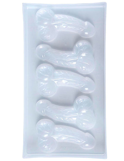 Moule à glaçons zizi pour adulte blanc transparent