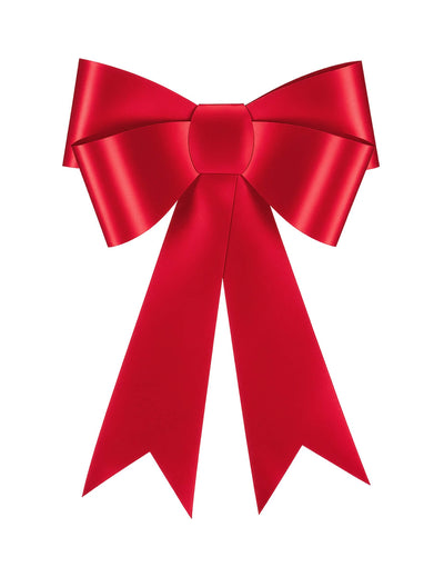 Laço decorativo de papel vermelho 55 x 71 cm