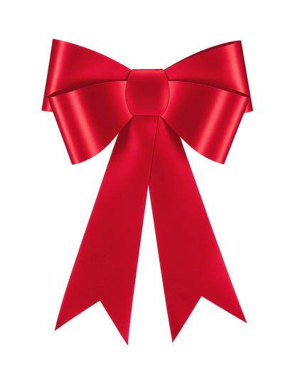 Laço decorativo de papel vermelho 55 x 71 cm
