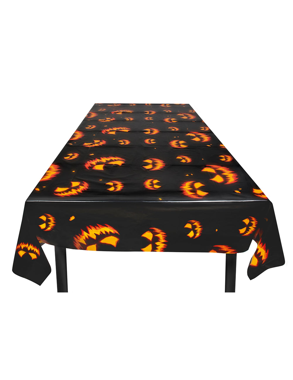 Nappe citrouille terrifiante pour Halloween noire et orange