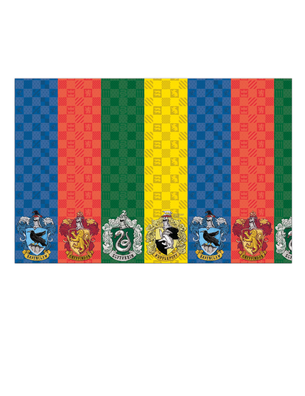 Nappe en papier Harry Potter pour fête multicolore avec blasons des maisons de Poudlard
