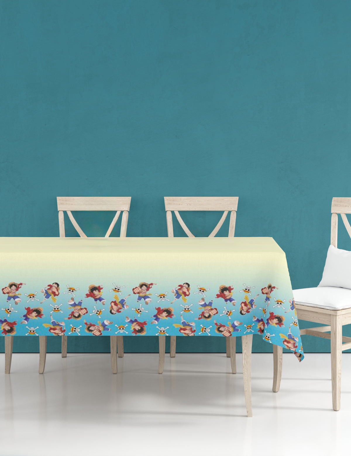 Mise en situation de la nappe en papier recyclable One Piece
