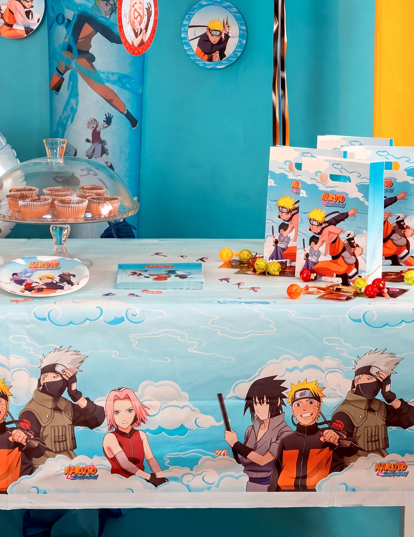 Toalha de mesa de papel reciclável Naruto Shippuden™ 136 x 228 cm