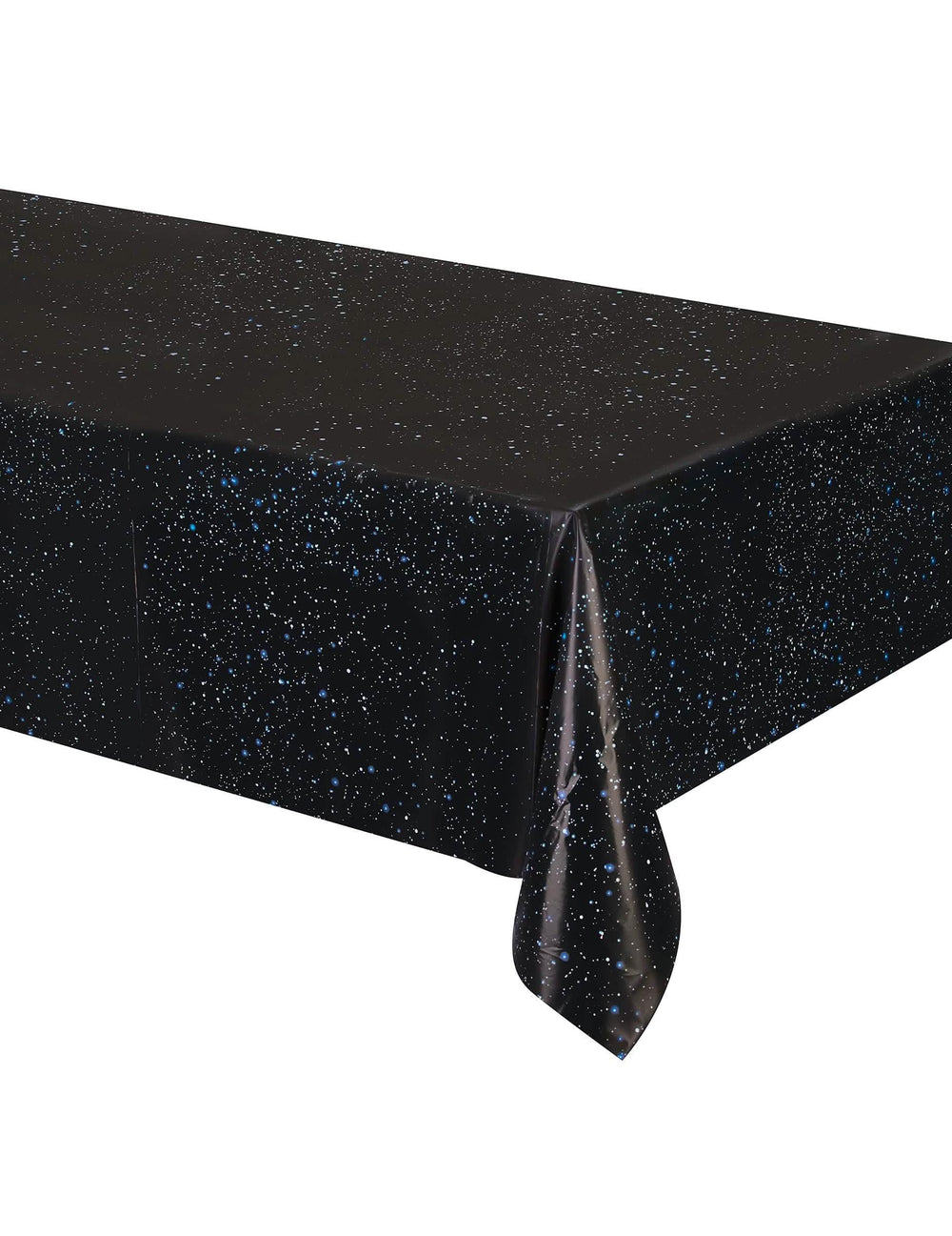 Nappe en plastique espace pour anniversaire noire avec motif ciel étoilé