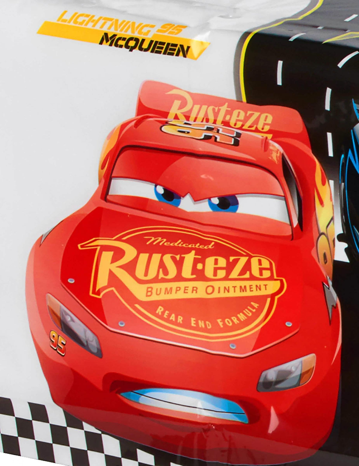 Plano aproximado de Flash McQueen da toalha de mesa circuito automóvel Carros 3