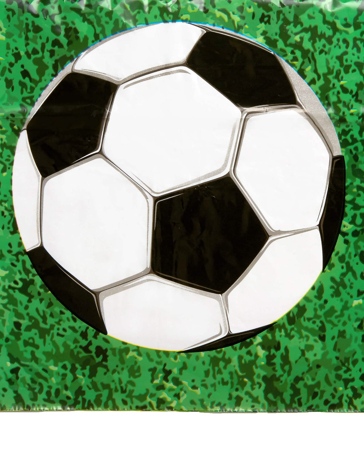 Gros plan sur le motif de ballon de foot de la nappe en plastique Football