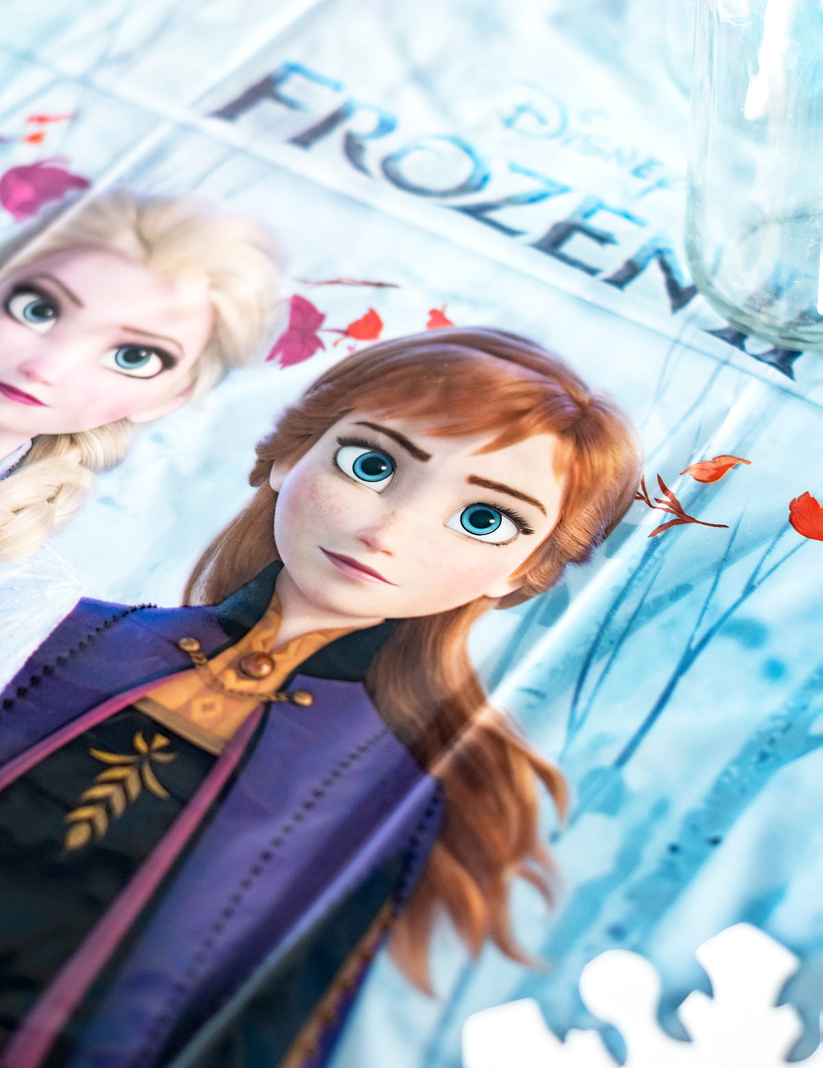 Nappe en plastique La Reine des Neiges 2 pour enfant bleue avec Elsa et Anna