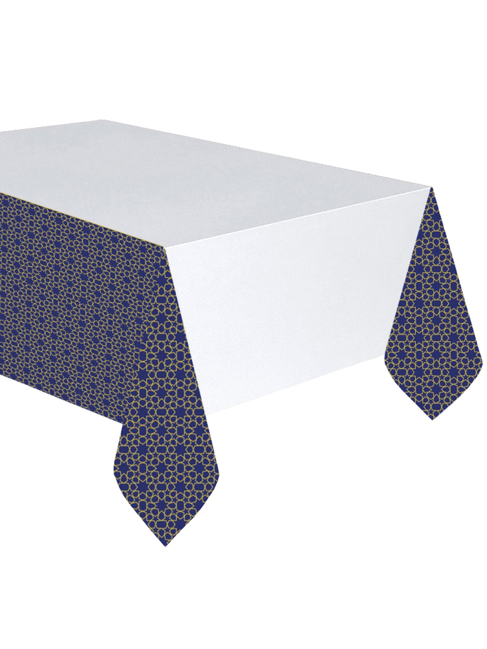 Nappe en plastique mille et une nuits bleue et dorée à décor étoilé