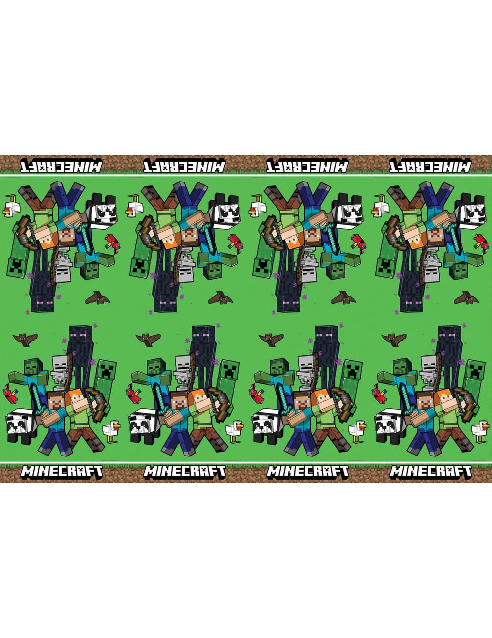 Nappe en plastique Minecraft pour enfant verte avec personnages