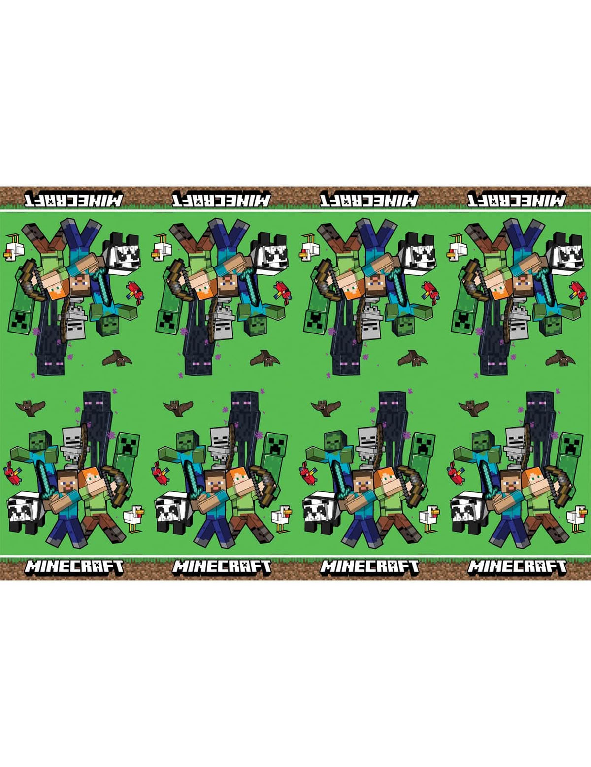 Nappe en plastique Minecraft pour enfant verte avec personnages