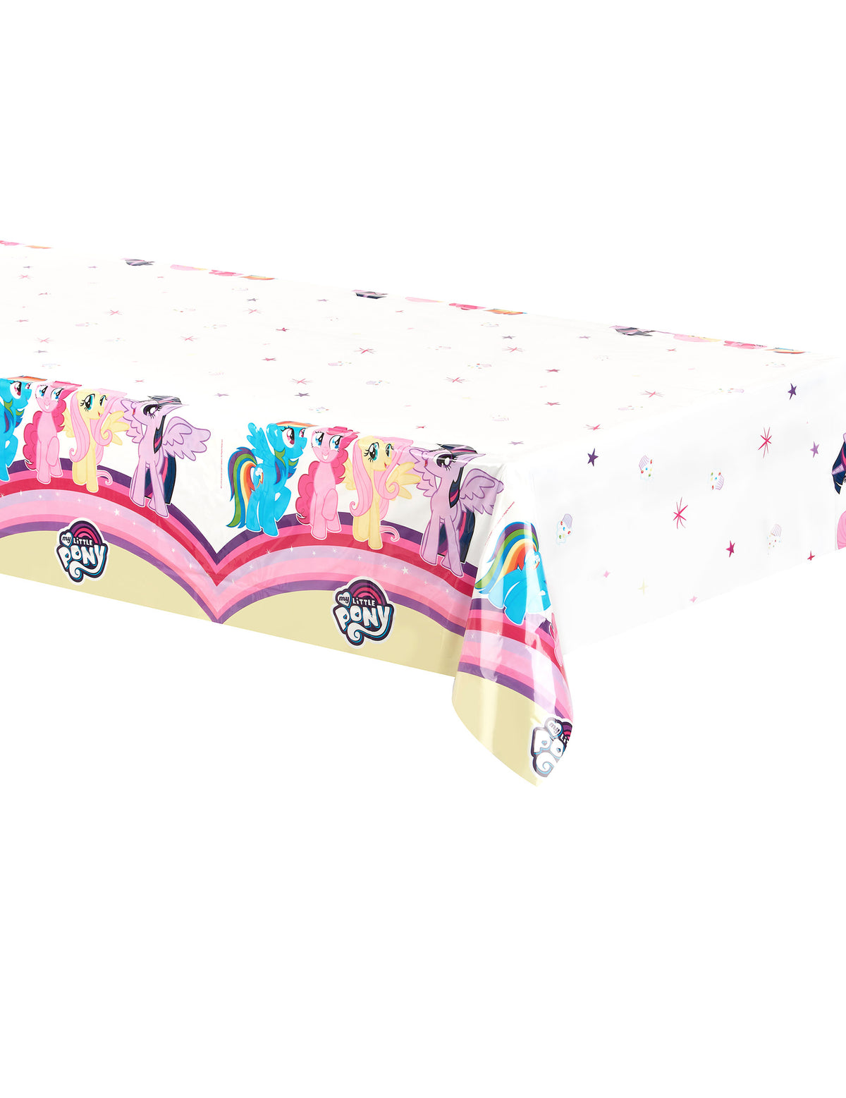 Nappe en plastique My Little Pony pour enfant multicolore avec bordures roses