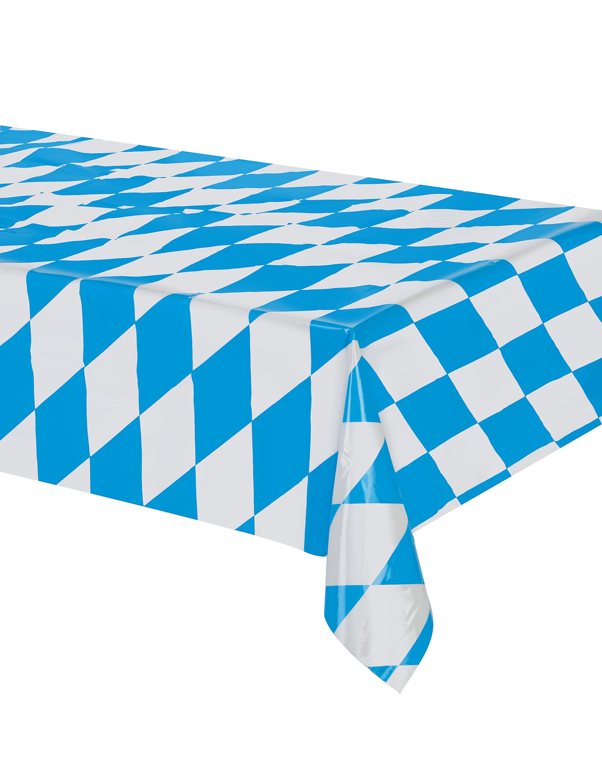 Nappe en plastique fête de la bière à losanges bleus et blancs