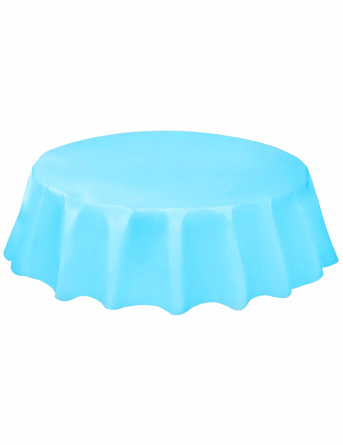 Nappe en plastique ronde pour table de fête bleu pastel