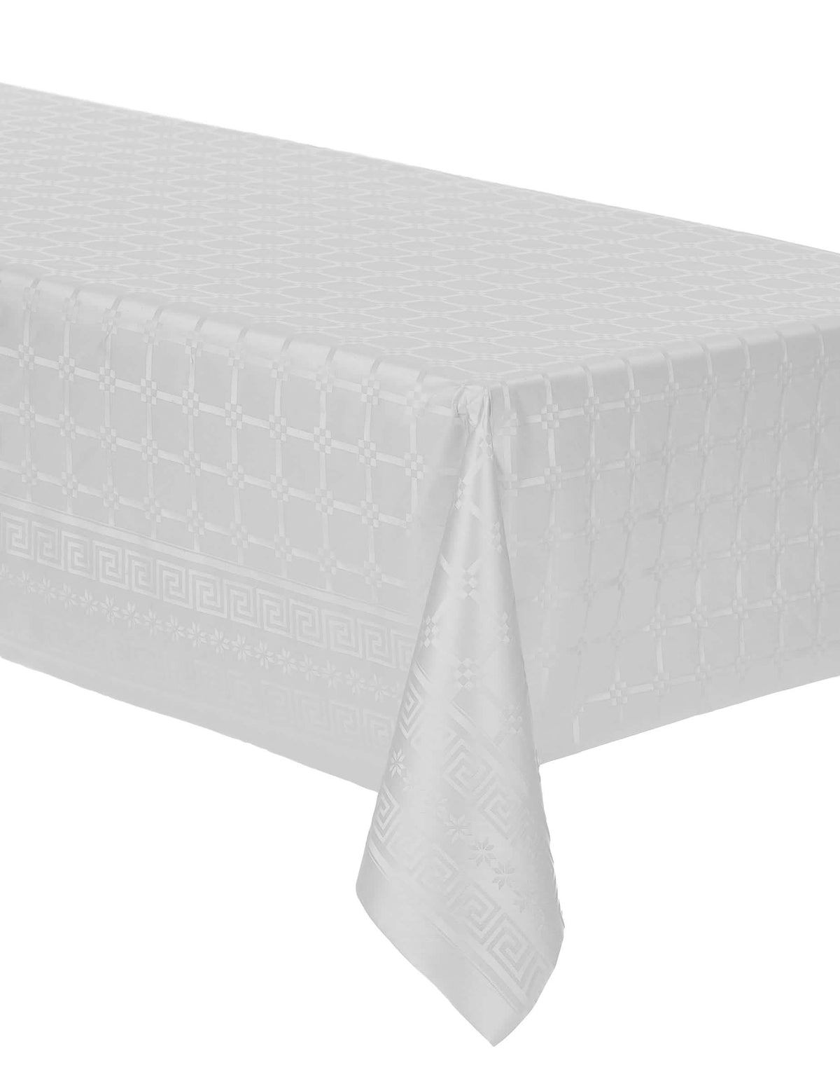 Toalha de mesa em rolo de papel damasco branca