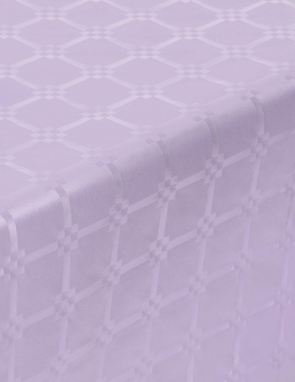 Detalhe do motivo da toalha de mesa em rolo de papel damasco lilás espesso