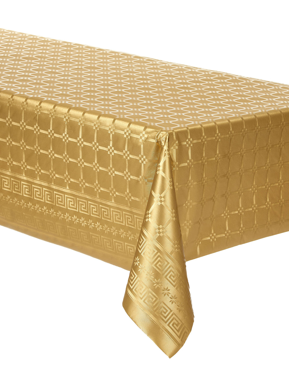 Nappe en rouleau papier damassé pour fête doré jetable