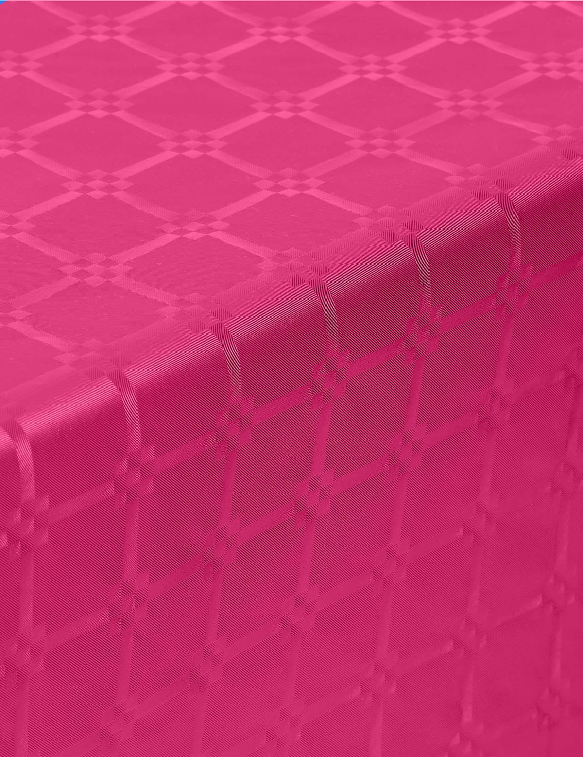 Grande plano sobre os motivos da toalha de mesa em rolo de papel adamascado para festa
