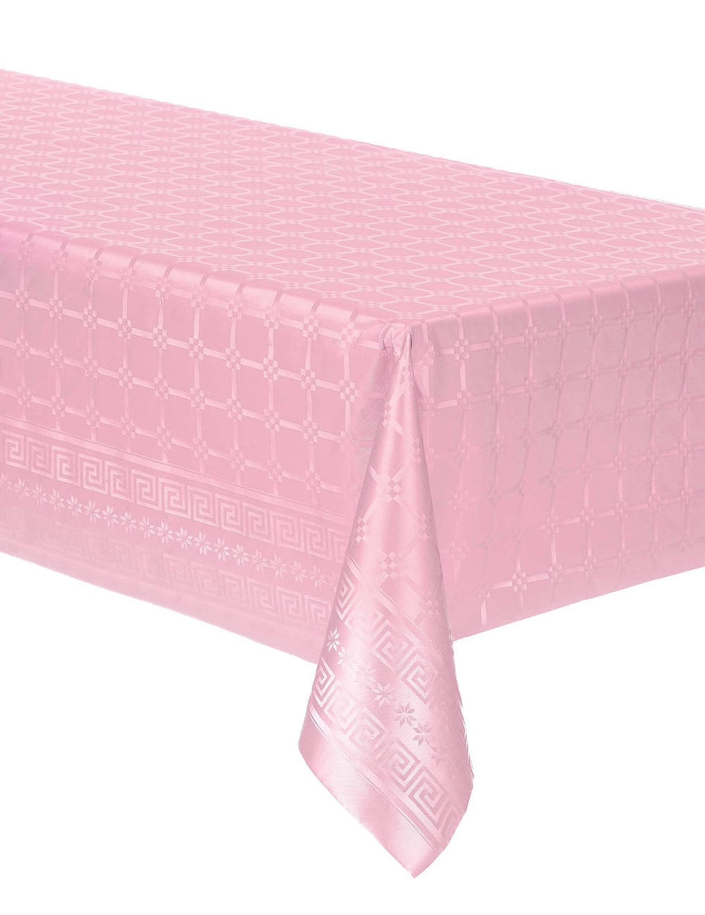 Toalha de mesa em rolo de papel damascado cor de rosa pastel