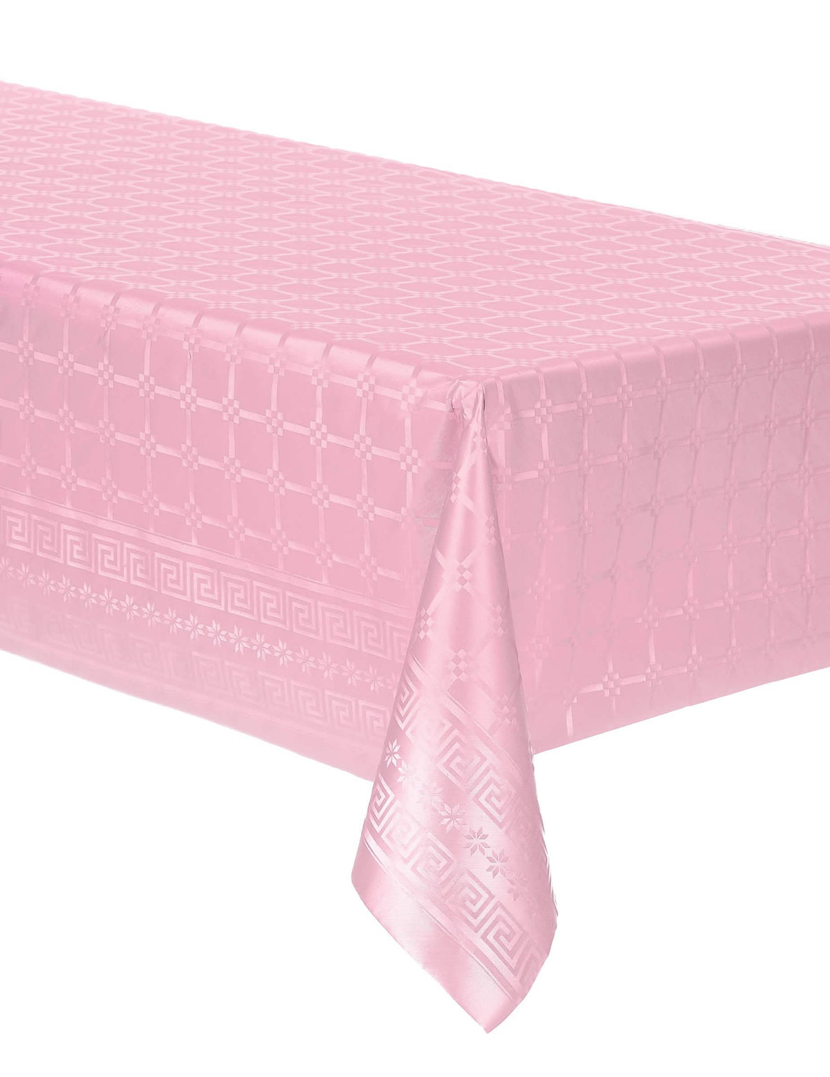 Toalha de mesa em rolo de papel damascado cor de rosa pastel