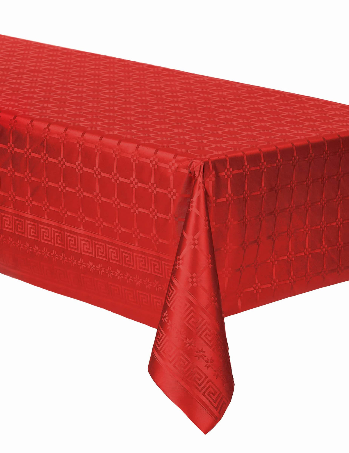Toalha de mesa em rolo de papel adamascado para decoração de festa vermelha chique