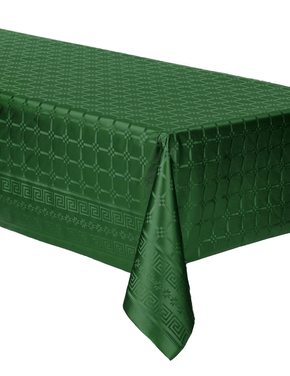Toalha de mesa em rolo de papel damasco para festa verde escuro