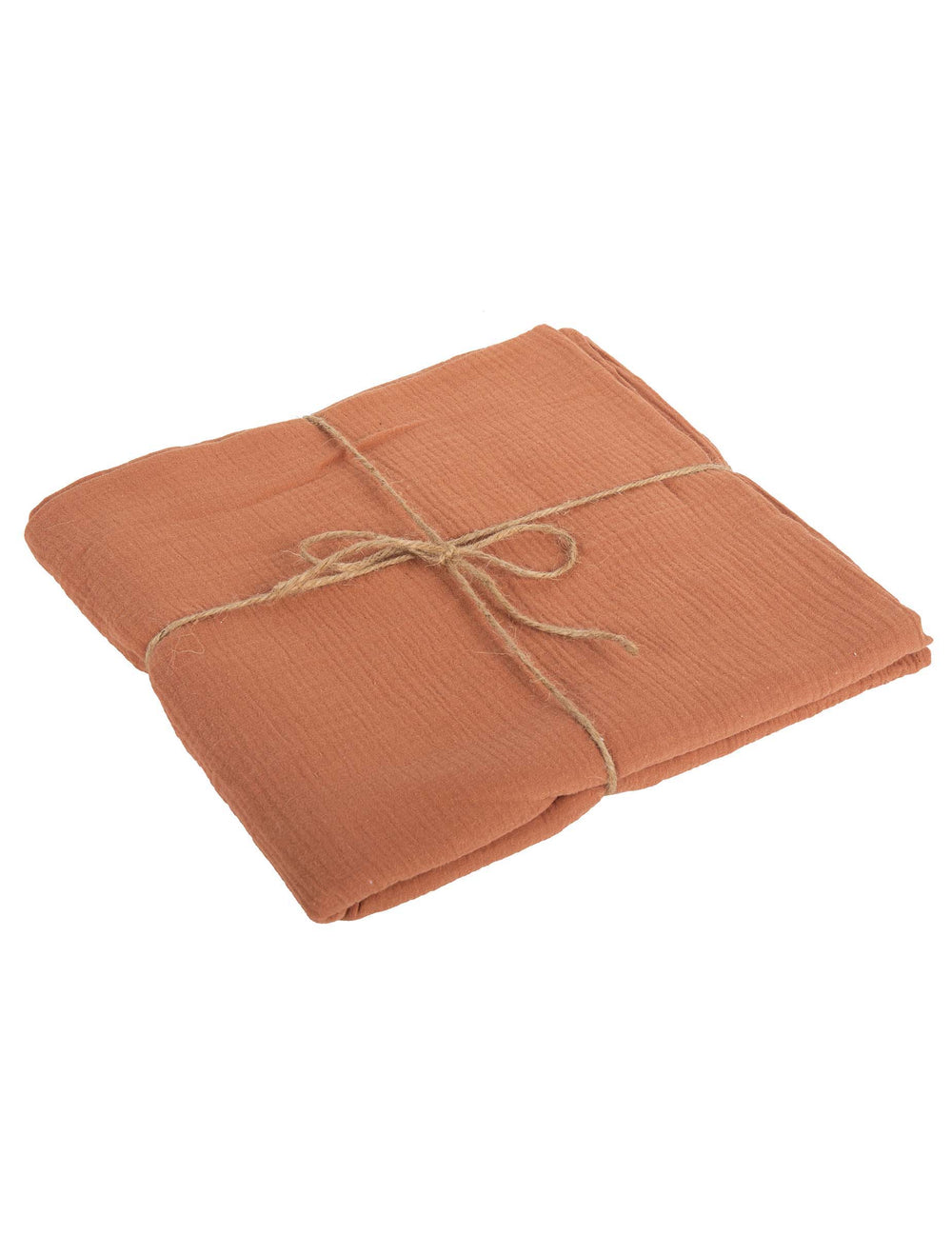Nappe gaze de coton style bohème pour décoration de table terracotta