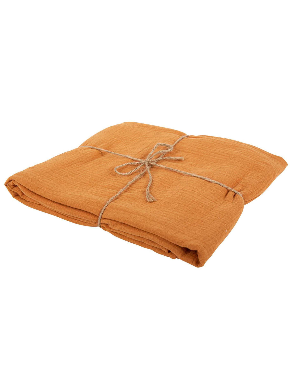 Toalha de mesa em gaze de algodão boémia cor de terra queimada