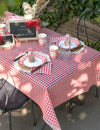 Toalha de mesa em TNT xadrez vichy vermelho 120 cm x 5 m