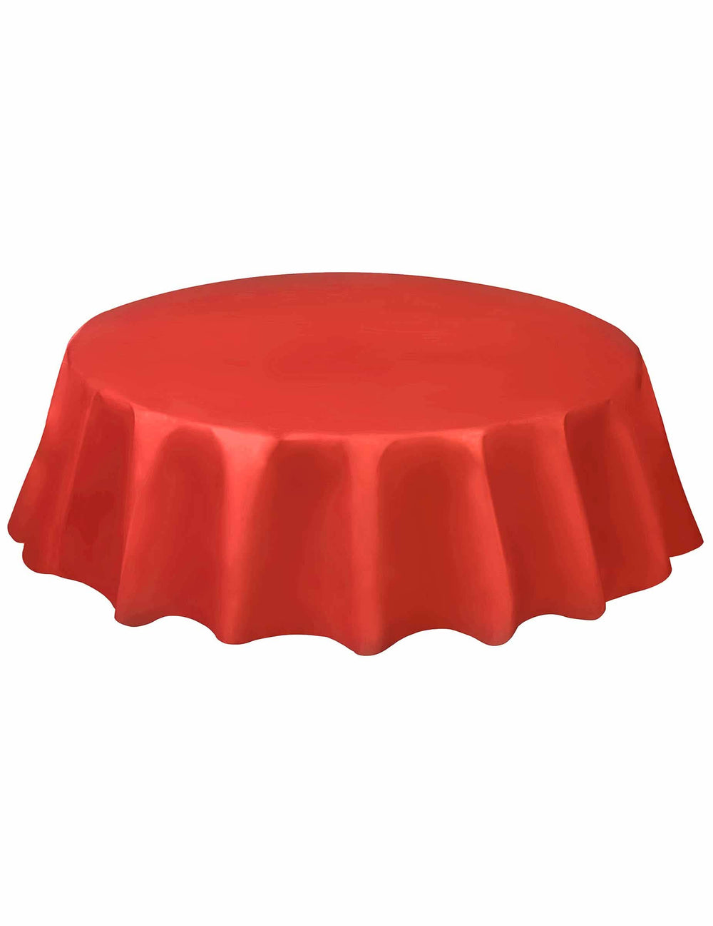 Toalha de mesa descartável redonda de plástico para aniversário vermelha