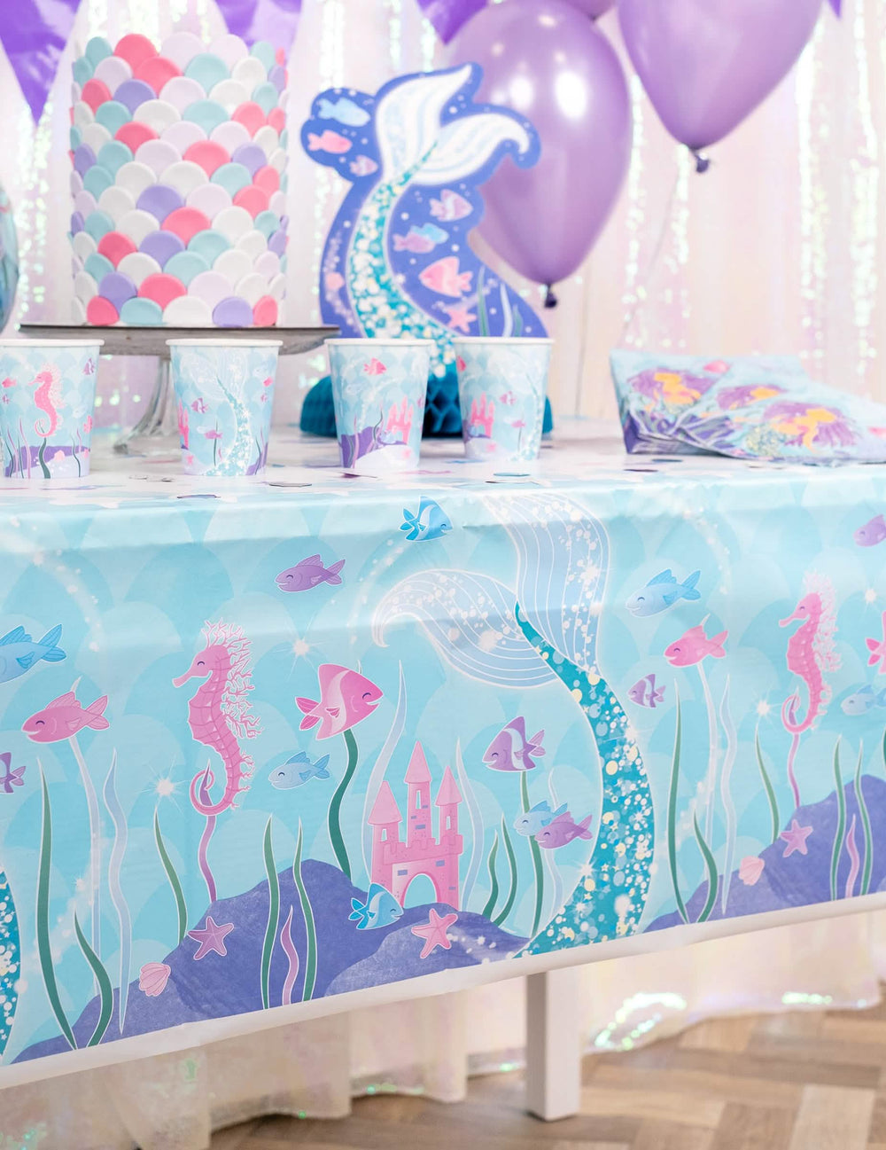 Decoração de mesa plástico bonita sereias