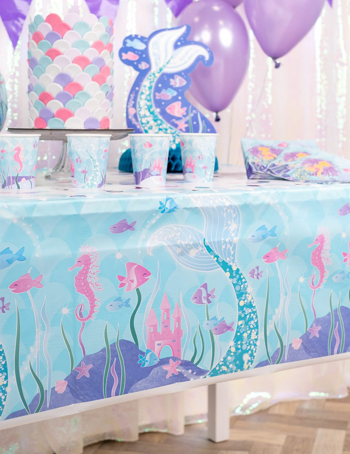 Decoração de mesa plástico bonita sereias