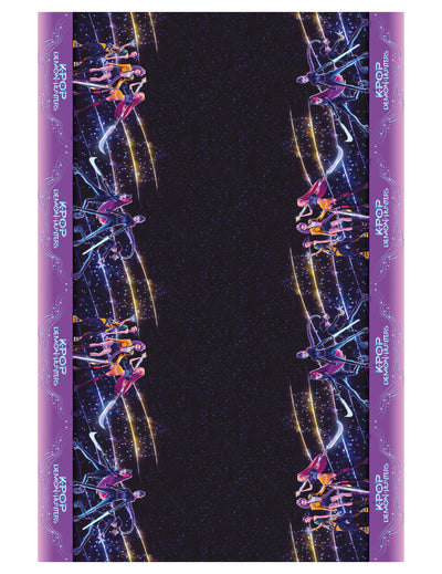 Nappe plastique K-pop Demon Hunters pour fête violette et noire avec personnages