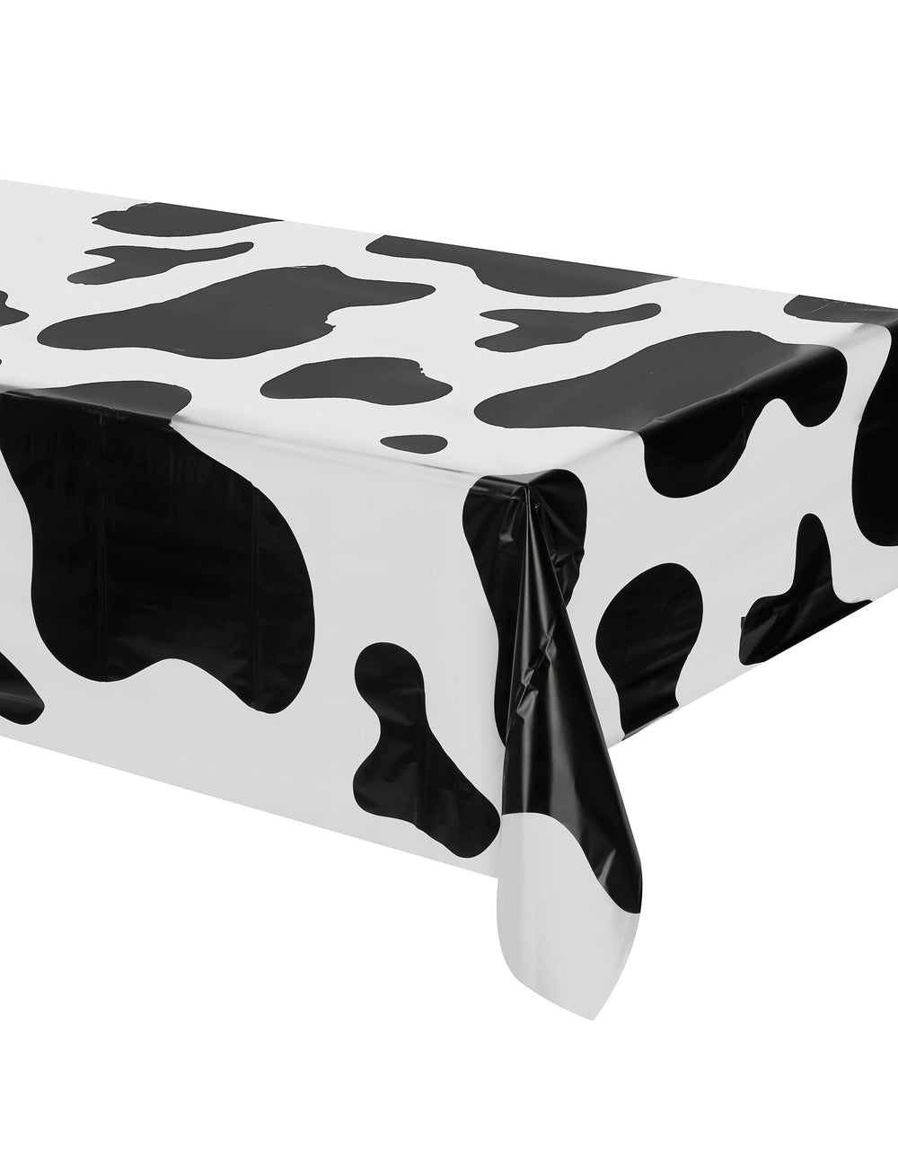 Nappe en plastique vache pour décoration de fête blanche à taches noires