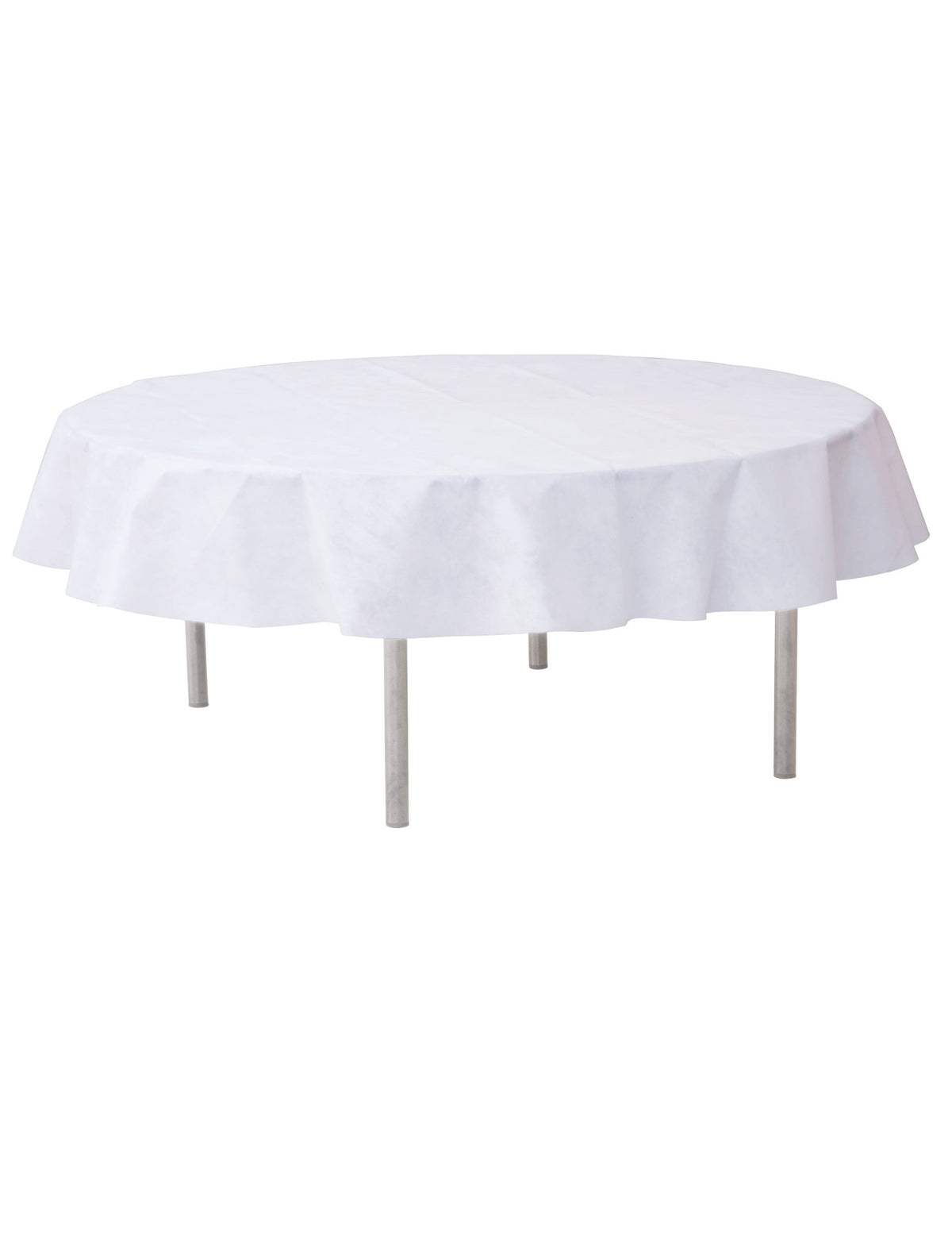 Vue de profil de la nappe ronde en intissé mariage et baptême pour fête
