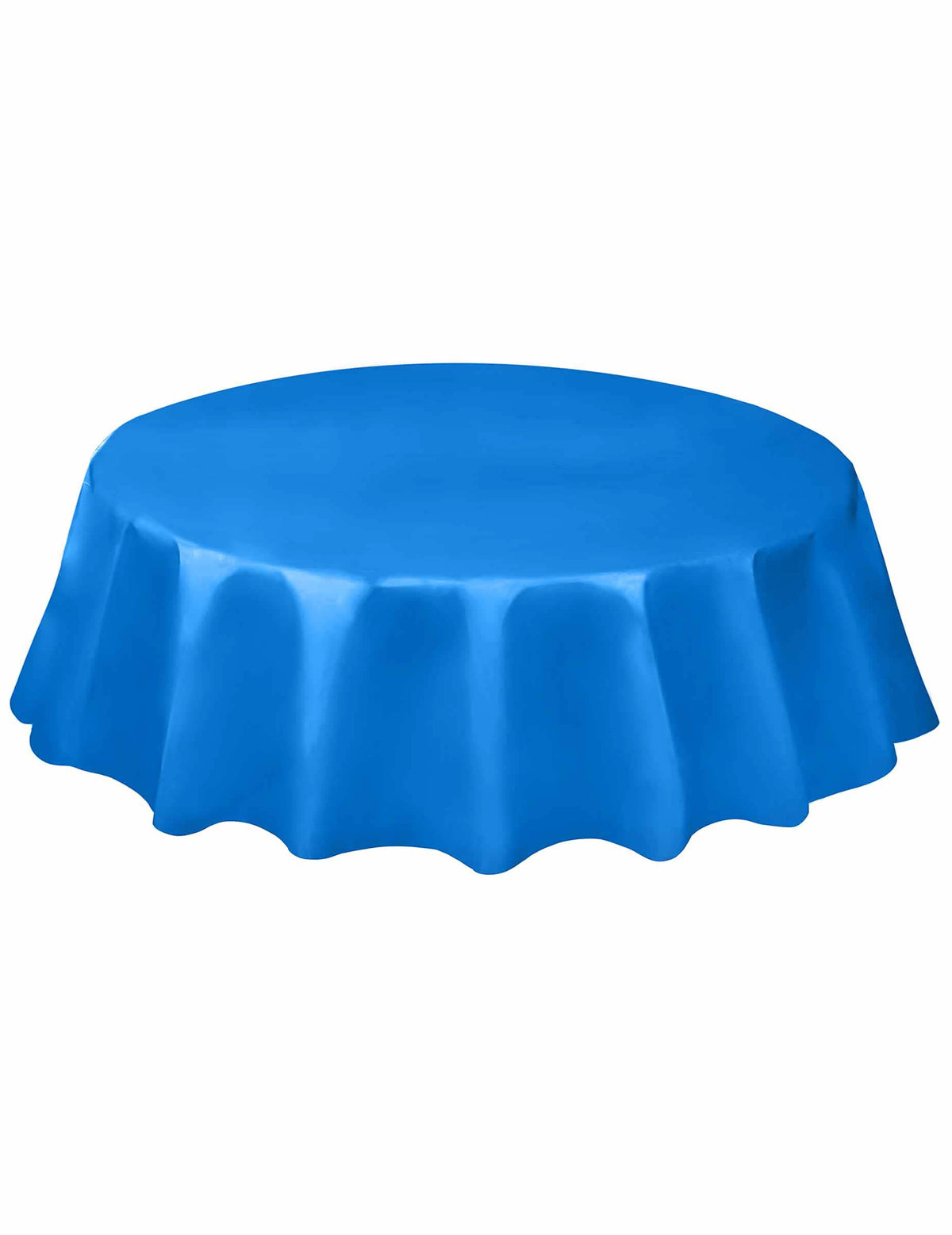 Toalha de mesa redonda de plástico descartável azul rei