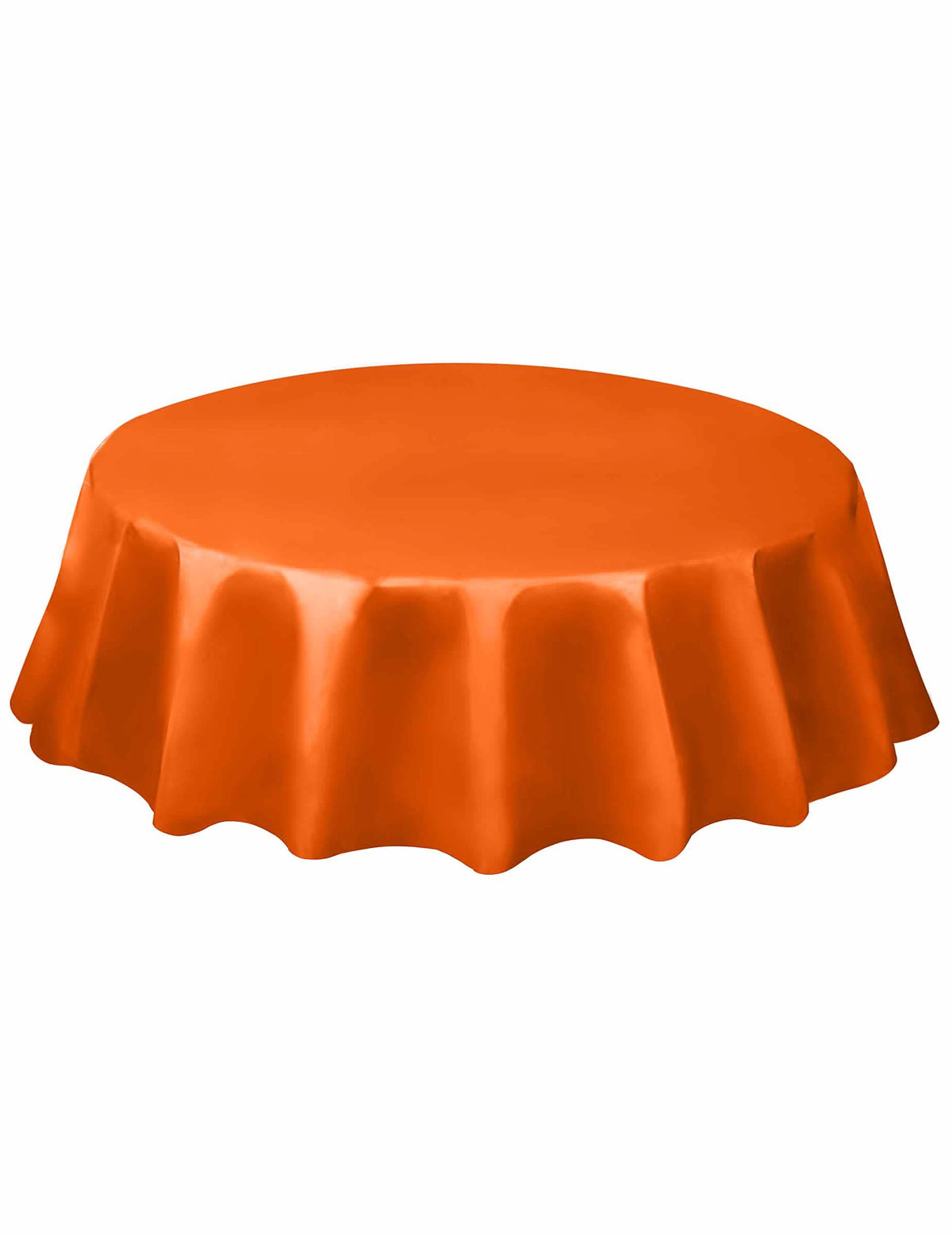 toalha de mesa redonda cor de laranja em plástico