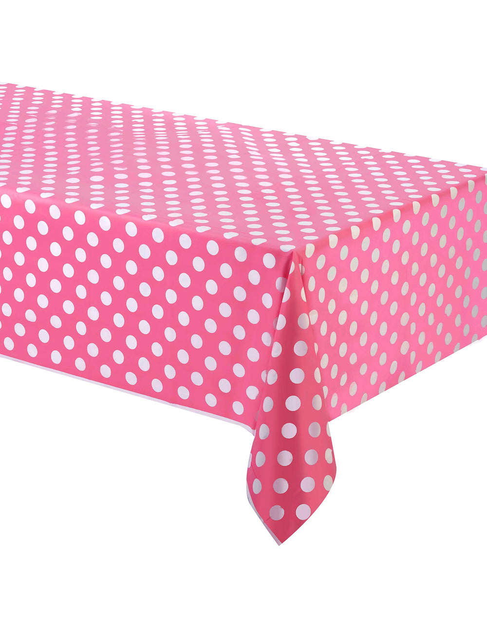 Nappe plastique à pois rose et blanc