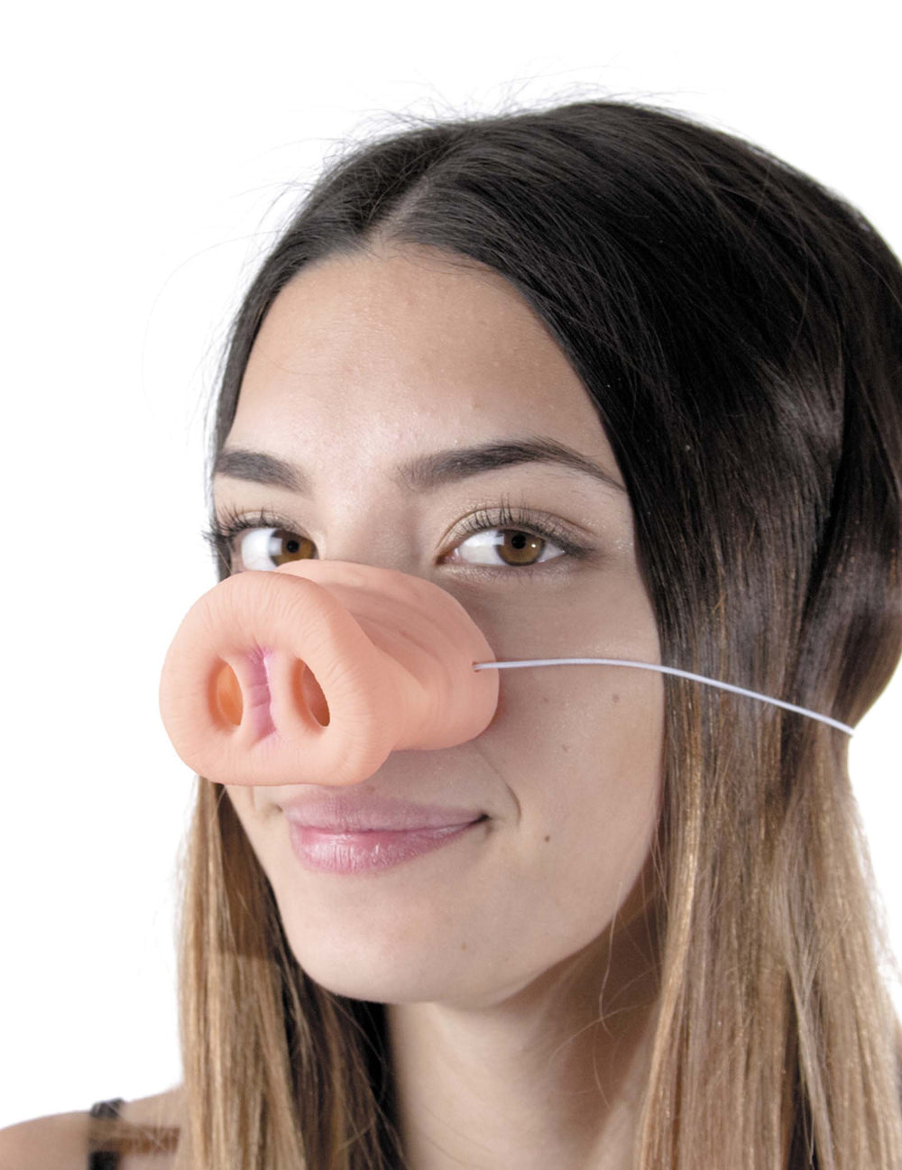 Nez de cochon pour adulte rose avec élastique noir