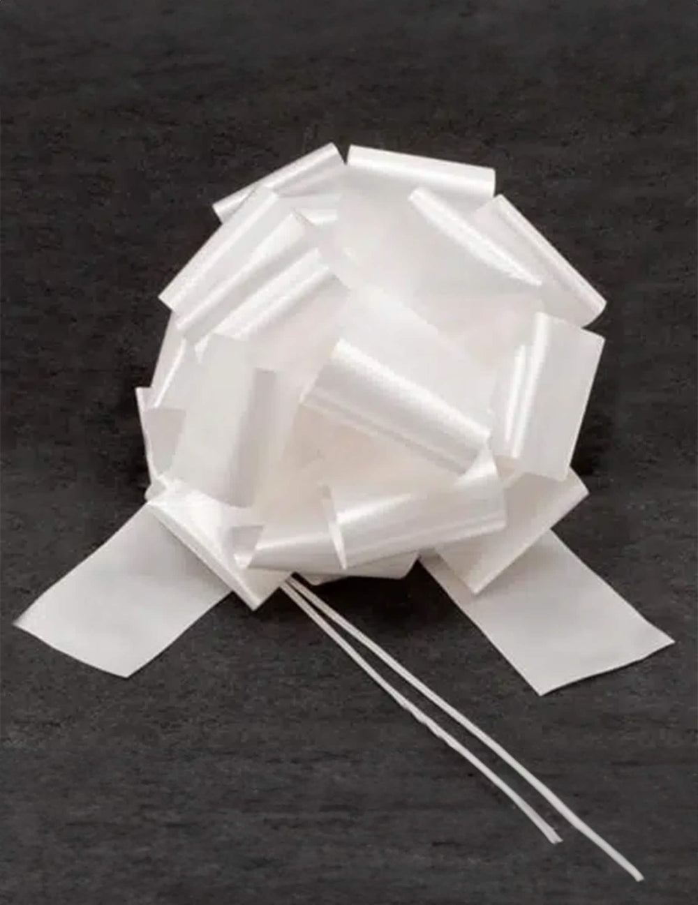 Nó gigante para puxar para decoração branco efeito cetim