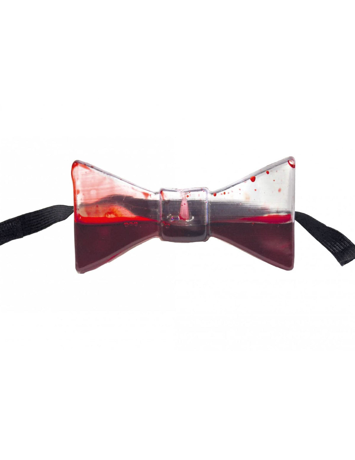 Laço borboleta com sangue falso para adulto transparente e vermelho