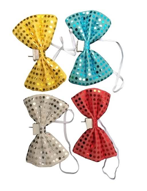 laços papillon led para adulto com lantejoulas multicores