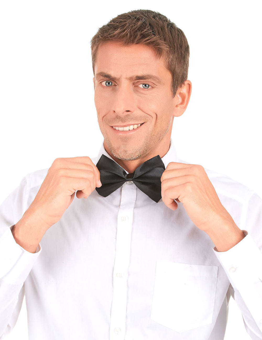 Noeud papillon pour adulte noir satiné