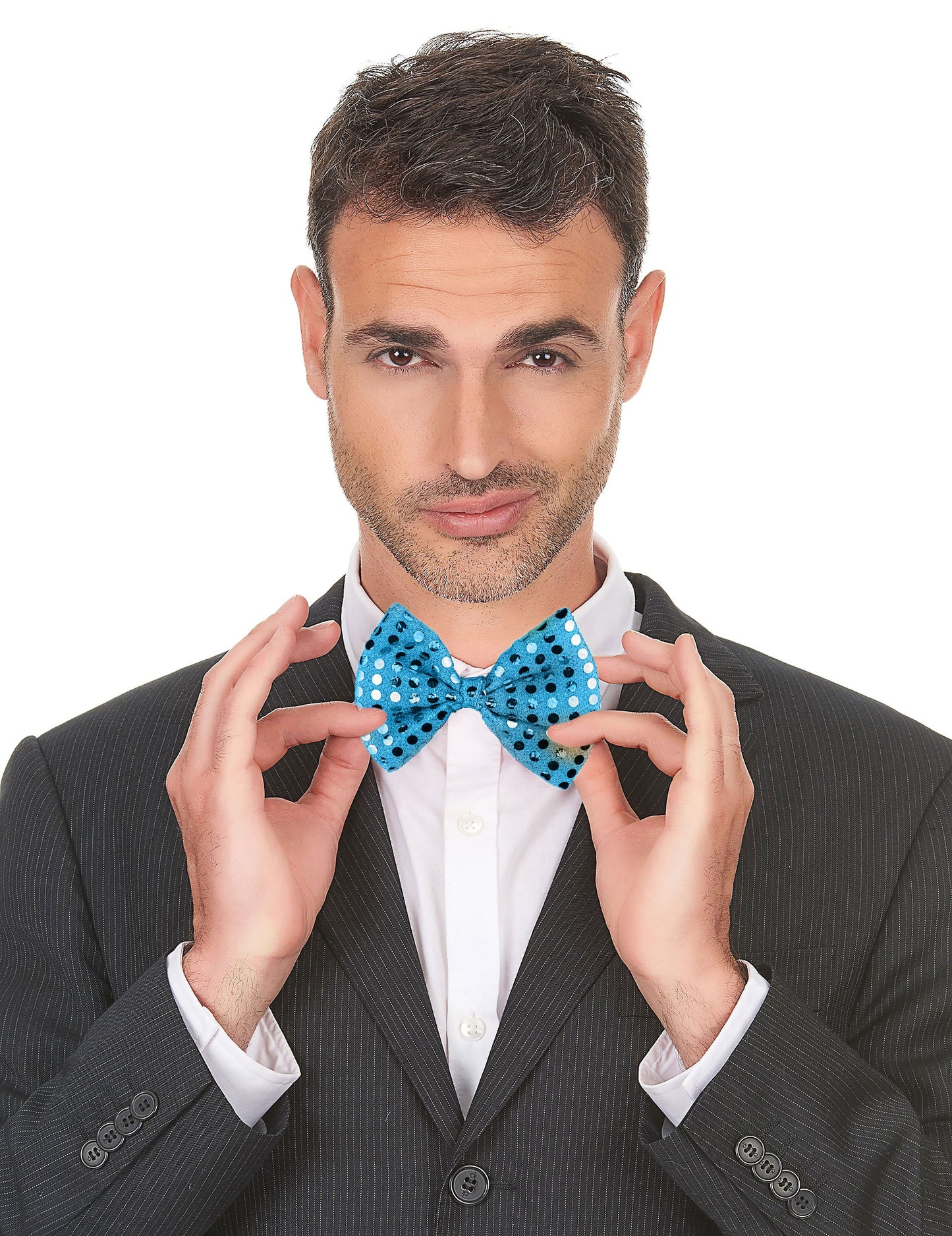 Noeud papillon avec sequins pour adulte turquoise