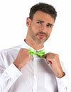 Noeud papillon vert fluo pour adulte aspect satiné